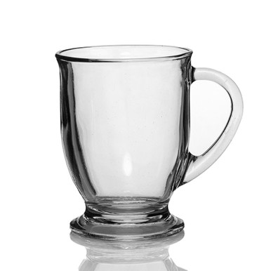 Anchor Hocking Clear Glass Café 16 Ounce Mug Set, 4 Piece Set