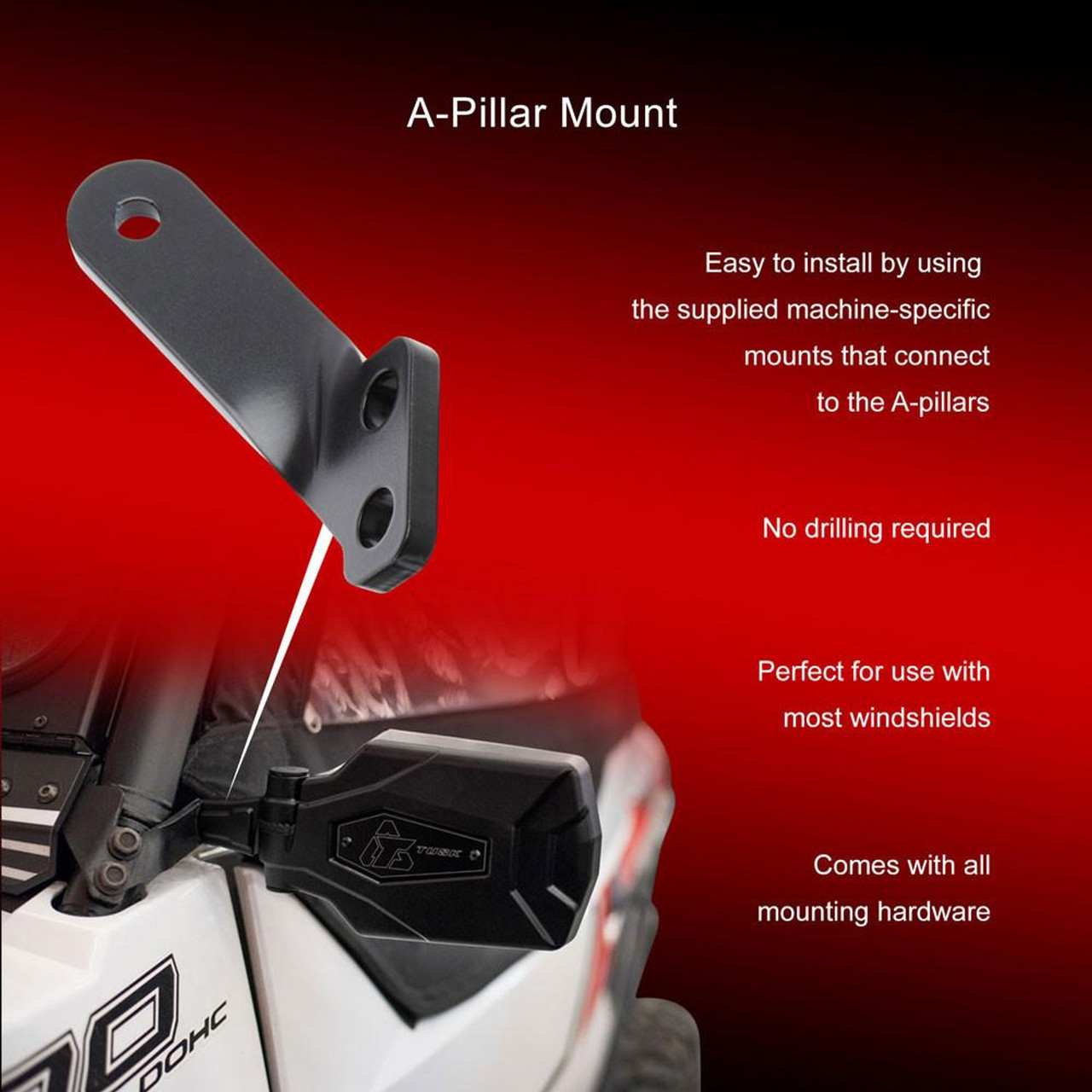 Polaris RZR Pro S/Pro XP Pivot Folding A-Pillar Mount Mirror Kit