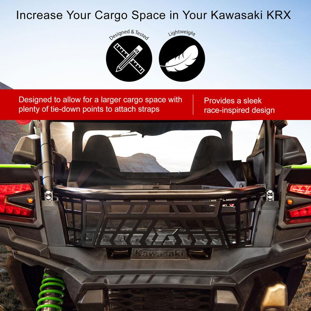Kawasaki Teryx KRX Black Cargo Barricade by Tusk - 1974620002-SSS