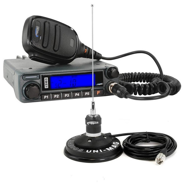 High Power GMRS Band Mobile Radio with Antenna by Rugged Radios