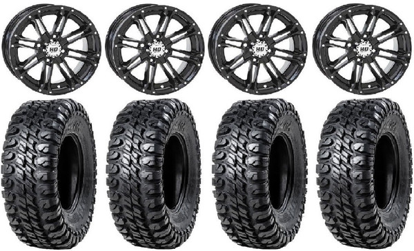 RZR Hd3 14" Black Wheels 28" Chicane Rx Tires by STI Powersport
