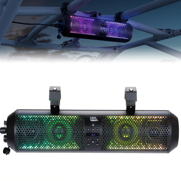 18" UTV Sound Bar RGB Bluetooth with 1.56-2.25 Roll Bar by Kemimoto
