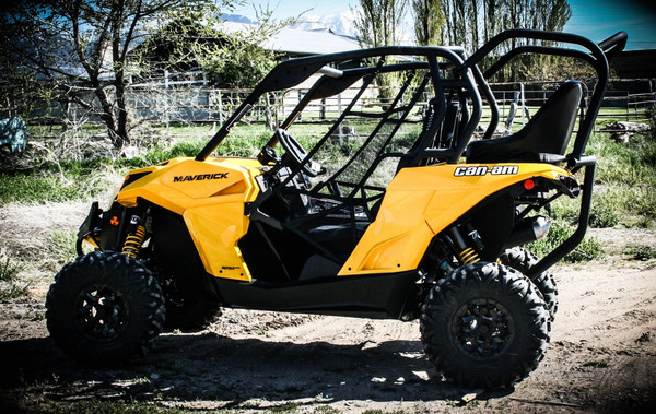 Maverick Back Seat and Roll Cage with Rear Soft Top Kit by UTV Mountain