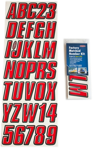 Red Boat Lettering Boat Lettering Red/Black 3″ Registration Kit | Hardline Products ...