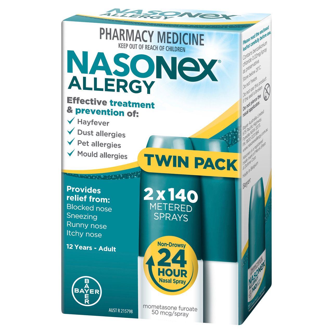Nasonex Allergy Nasal Spray 140 Dose Twin Pack