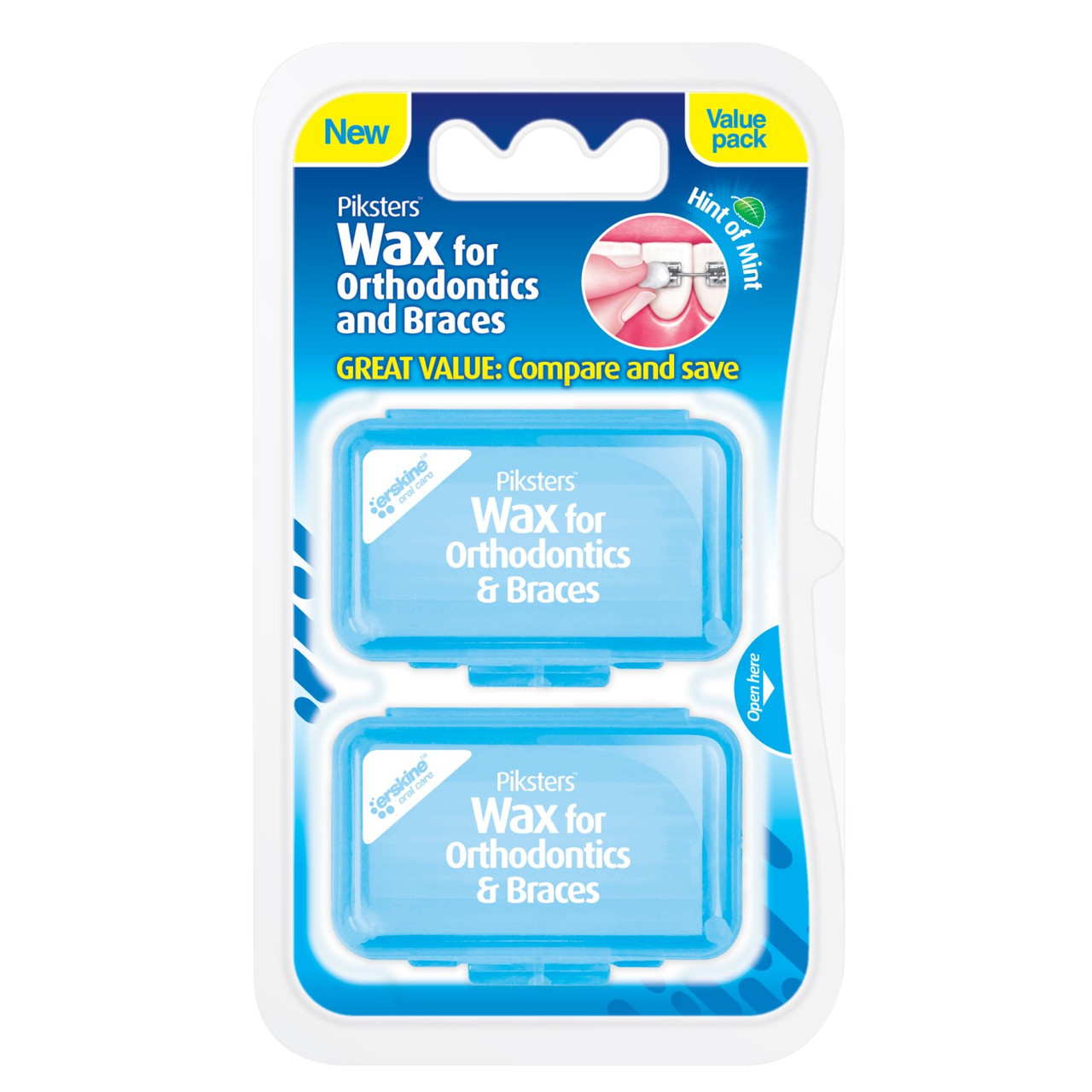 Piksters Ortho Wax Dental Floss Twin Pack