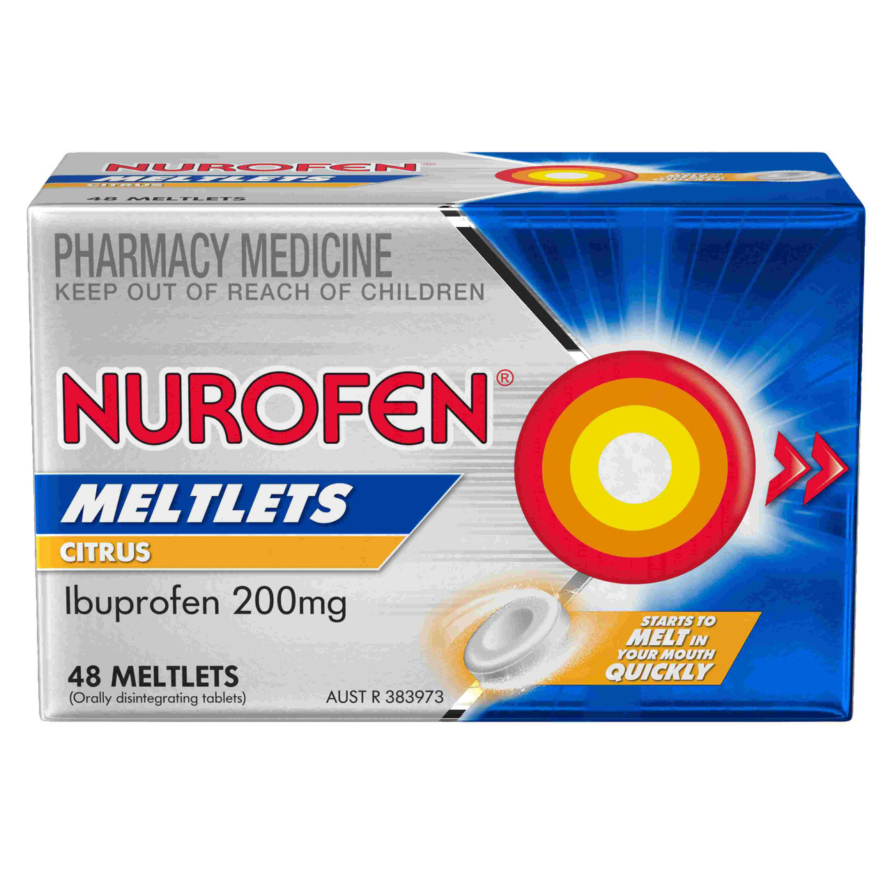 Nurofen Meltlets Citrus Ibuprofen 200mg 48 Tablets