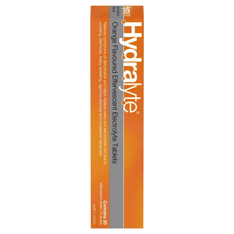 Hydralyte Effervescent Hydration Orange 20 Tablets