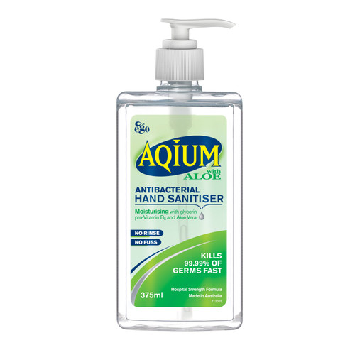 Ego Aqium Anti-Bacterial Hand Sanitiser Aloe 375ml