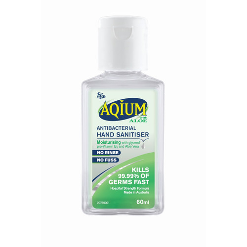 Ego Aqium Anti-Bacterial Hand Sanitiser Aloe 60ml