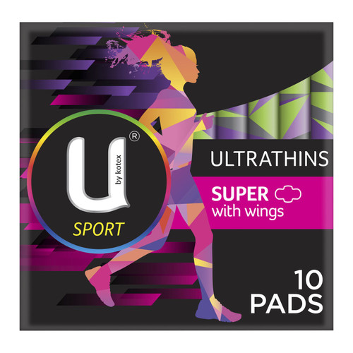 U By Kotex Sport Ultrathin Wings Super 10 Pack