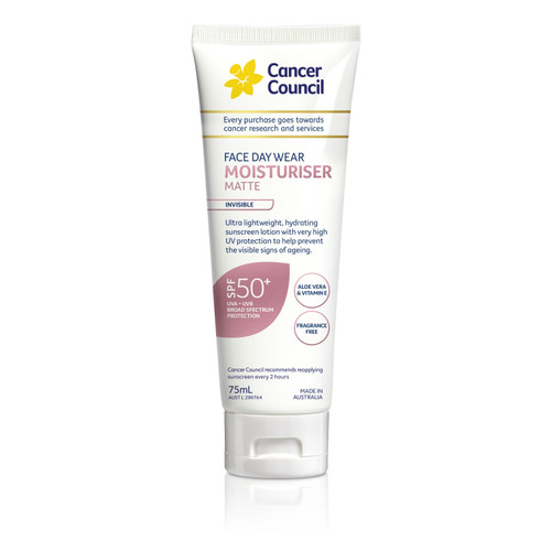 Cancer Council Moisturiser Face Invisible SPF50+ 75ml