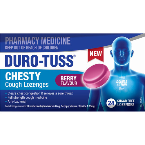 Durotuss Chesty Berry Sugar Free 24 Lozenges