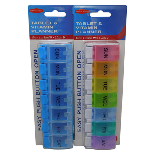 Surgical Basics Easy Push Weekly Tablet & Vitamin Planner Large