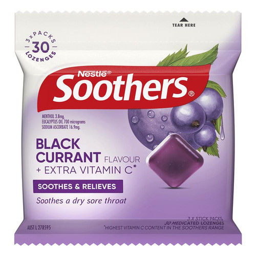 Soothers Blackcurrant Lozenge 30 Pack