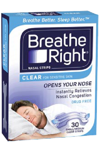 Breathe Right Nasal Strips Clear Small/Medium 30 Pack