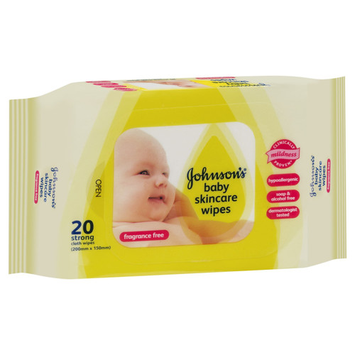 Johnson's Baby Fragrance Free Wipes Travel 20 Pack