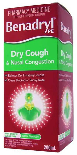 Benadryl PE Dry Cough & Nasal Congestant 200ml