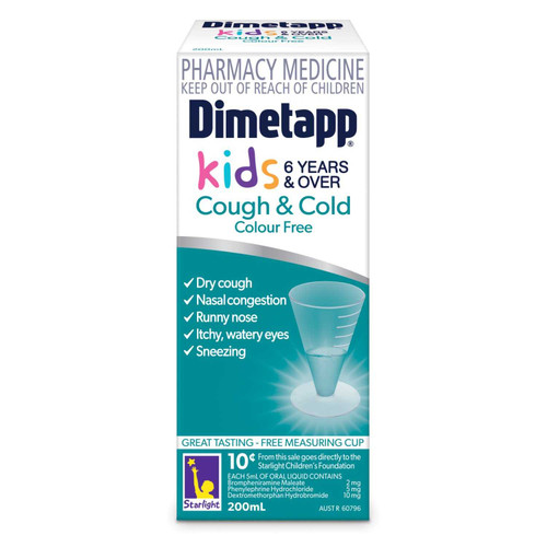 Dimetapp Kids Cough & Cold Colour Free 6+ Years 200ml