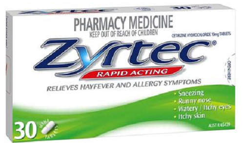 Zyrtec 10mg 30 Tablets