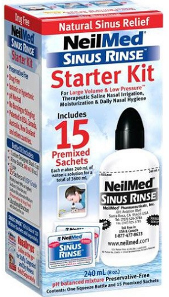 NEILMED Sinus Rinse STARTER KIT includes 10 sachets WITH BOTTLE saline