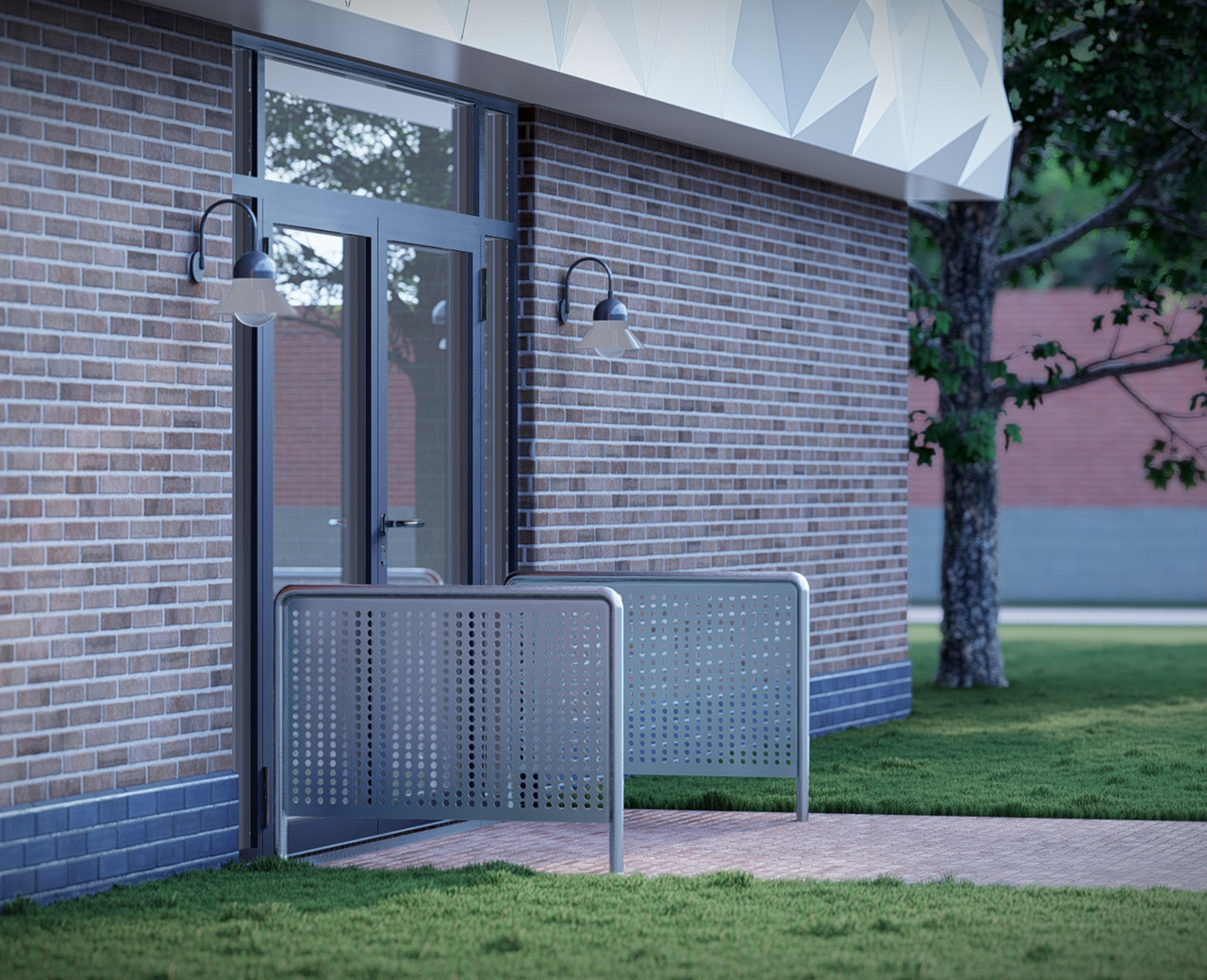 Steel Door Barrier with Perforated Infill Panel (1100mm) BOYCO