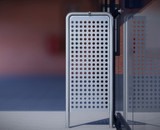 Stainless Steel Door Restrainer with Perforated Infill Panel & Standard Catch