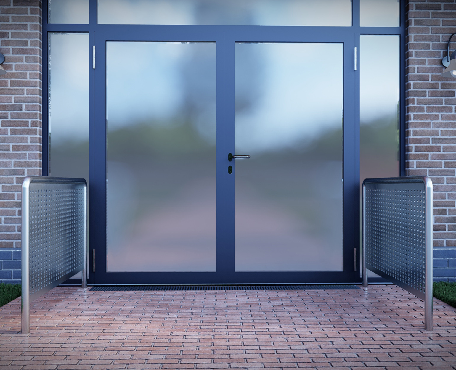 Steel Door Barrier with Perforated Infill Panel (1100mm) BOYCO