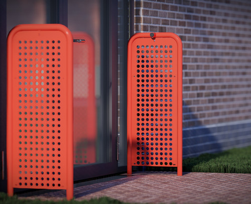 Door Barrier with Perforated Infill Panel and Buffer