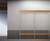 Coat hanger and bag tray unit with shelf-over in light grey finish, offering multiple hooks, a bag tray, and an extra top shelf for additional storage.