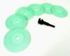 3m Radial Bristle Disc 3" 1Mic Grit Light Green and 1/4" Mandrel 6 Brushes and  Arbor