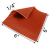 Silicone Rubber Pad 6" x 6" Square 1/4" Thick High Temperature Insulation Mat