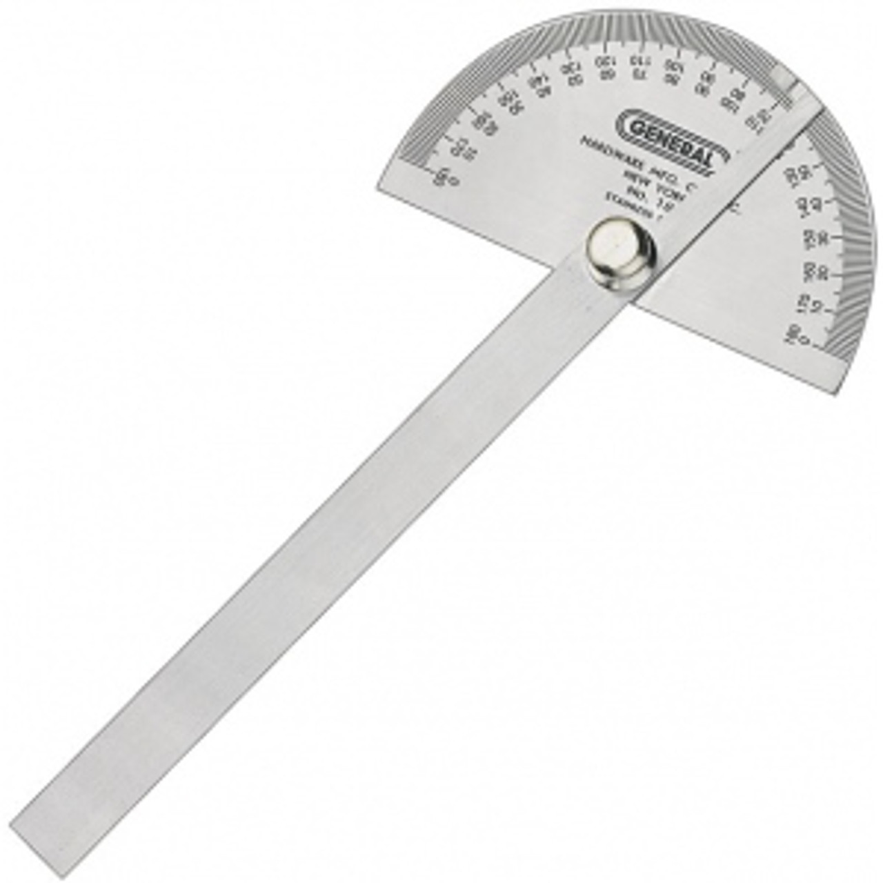 Protractor General Tool No.18 Round Head Stainless Steel 6" 0-180 Degree 22024