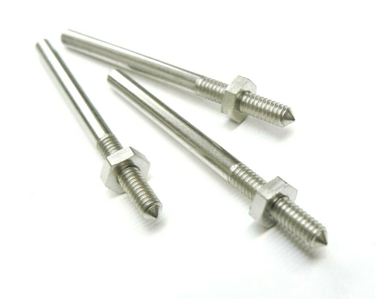 Mini Threaded Mandrel W-Nut Straight Thread for Rubber Points Cones 3/32" Shank 6 PCS