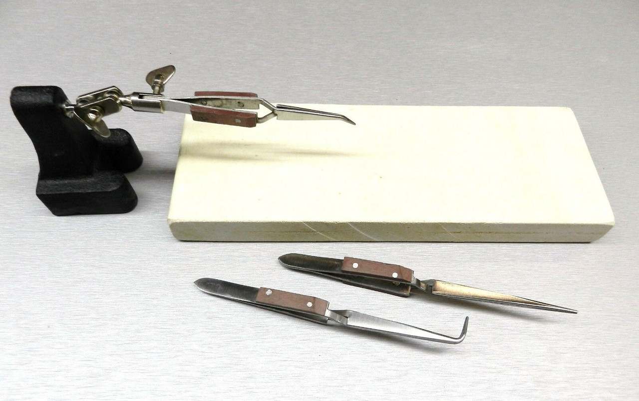 Jewelry Soldering Set 1" Soldering Board 1 Pound 3rd Hand 3 Fiber Grip Tweezers