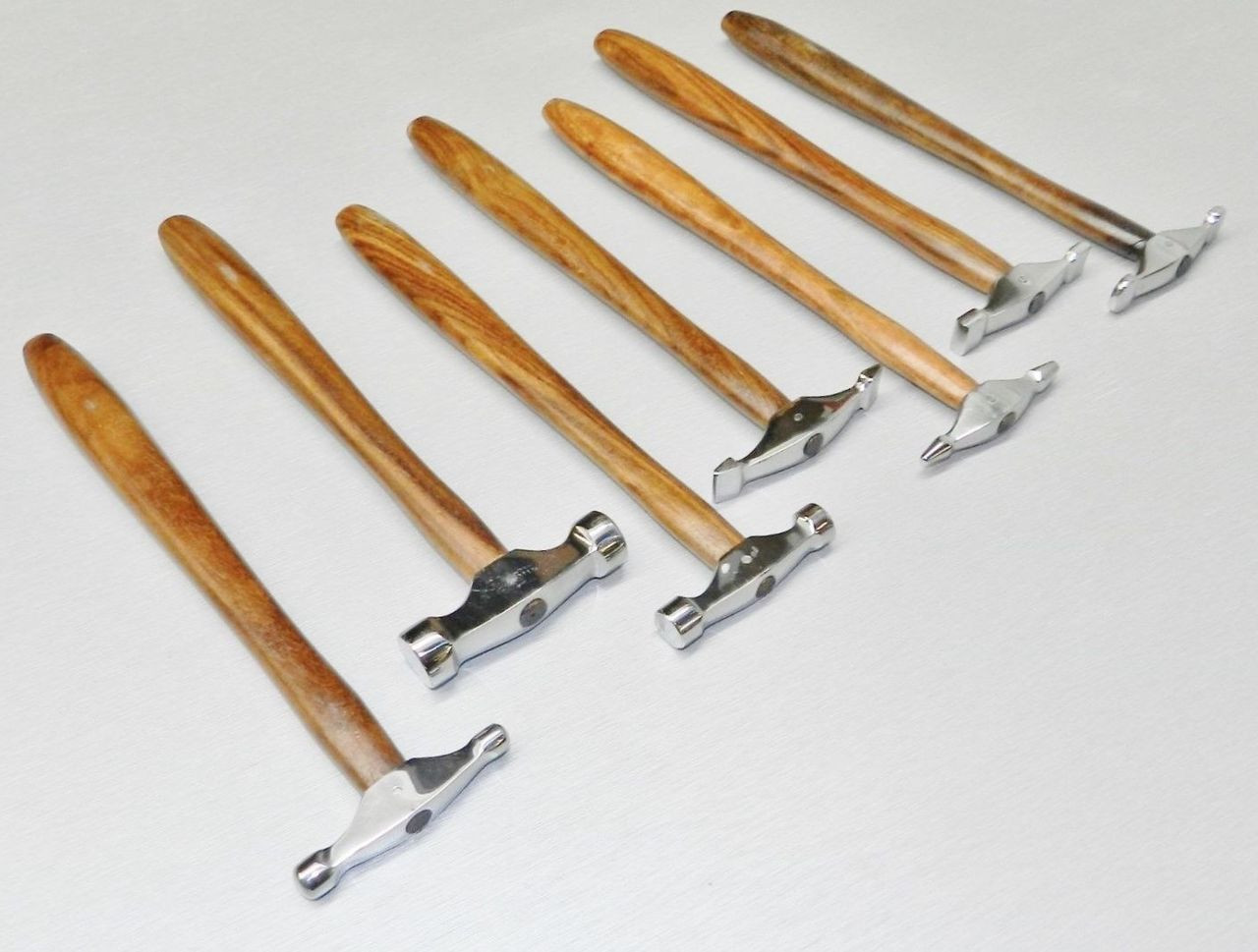 7 Piece HAMMER SET WITH WOOD STAND Jewelry Making Tool METAL FORMING