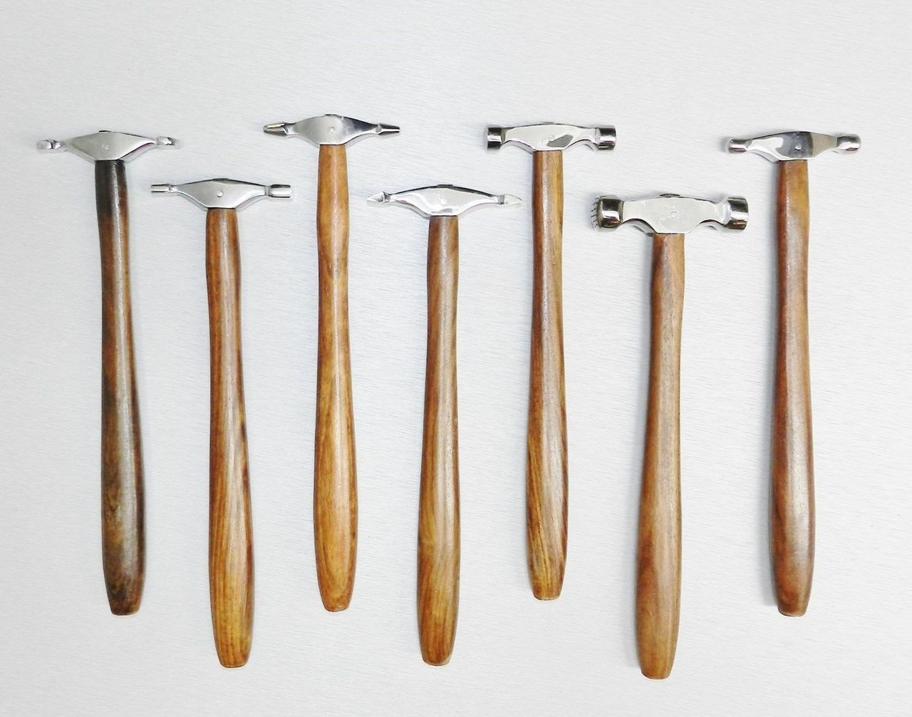 7 Piece HAMMER SET WITH WOOD STAND Jewelry Making Tool METAL FORMING