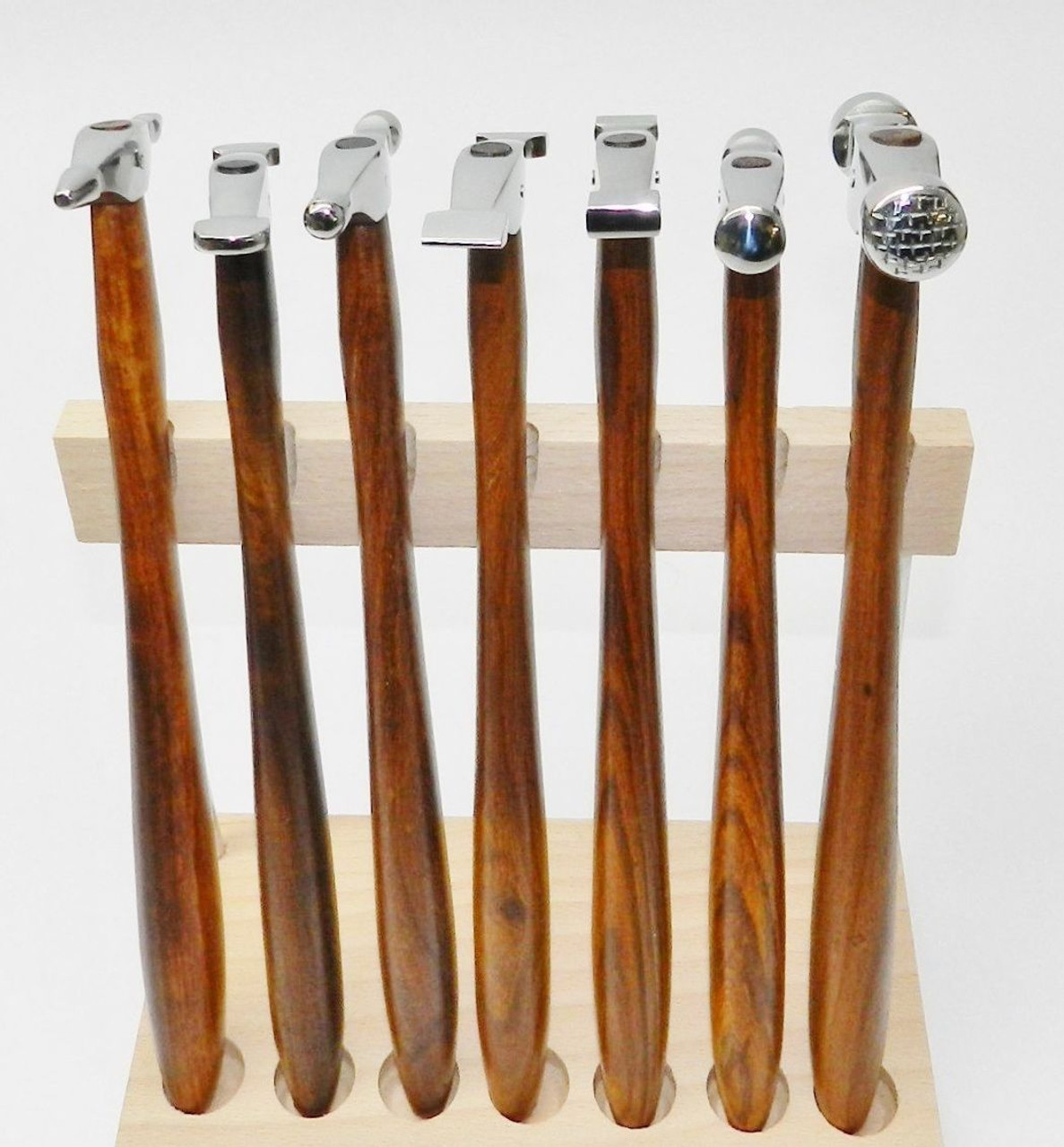 7 Piece HAMMER SET WITH WOOD STAND Jewelry Making Tool METAL