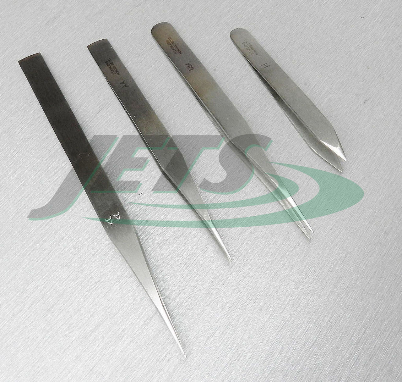 Stainless Steel Anti-Magnetic Tweezers Set,4 PCS