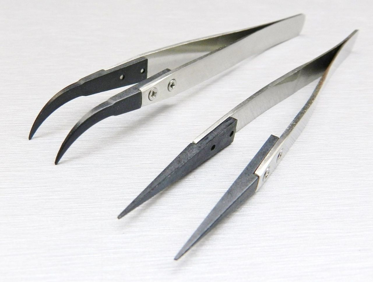 Anti-Static Stainless Fiber Tip Tweezer Set