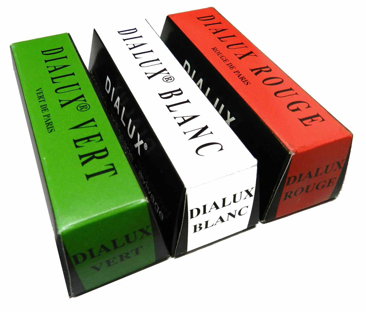 Dialux Metal Polishing Compound White, Green Grey and Red 4oz 1/4b bars