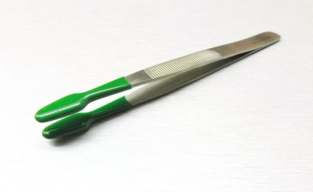 PVC Coated Flat Tip Lab Tweezers