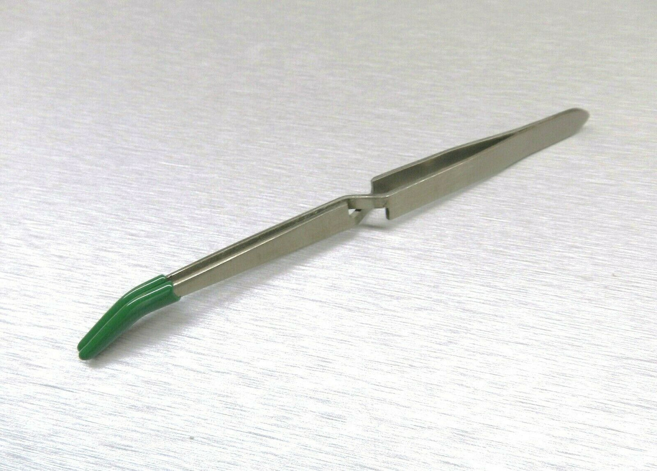 PVC Bent Nose Cross Locking Self-Closing Tweezers