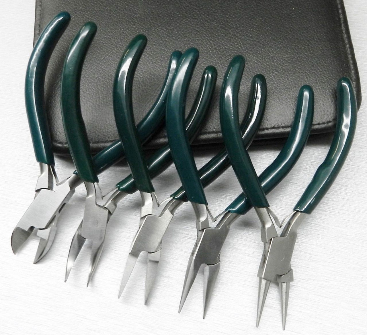 5 Pc Jewelers Pliers Set Jewelry Making Beading Wire Wrapping Hobby 5" Plier Kit