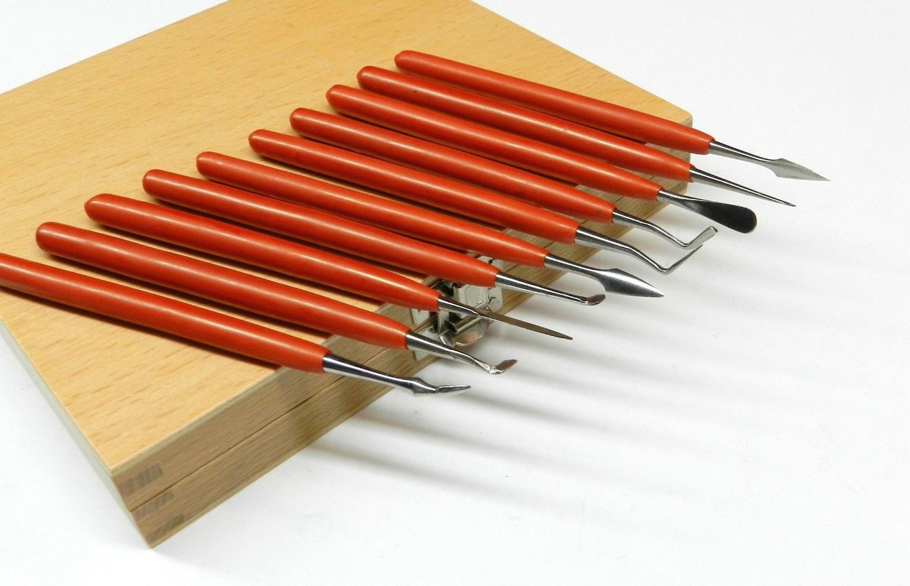 Wax Carving Tools Metal Art Clay Model Sculpting Wax Carver Set of 10 Tools Box