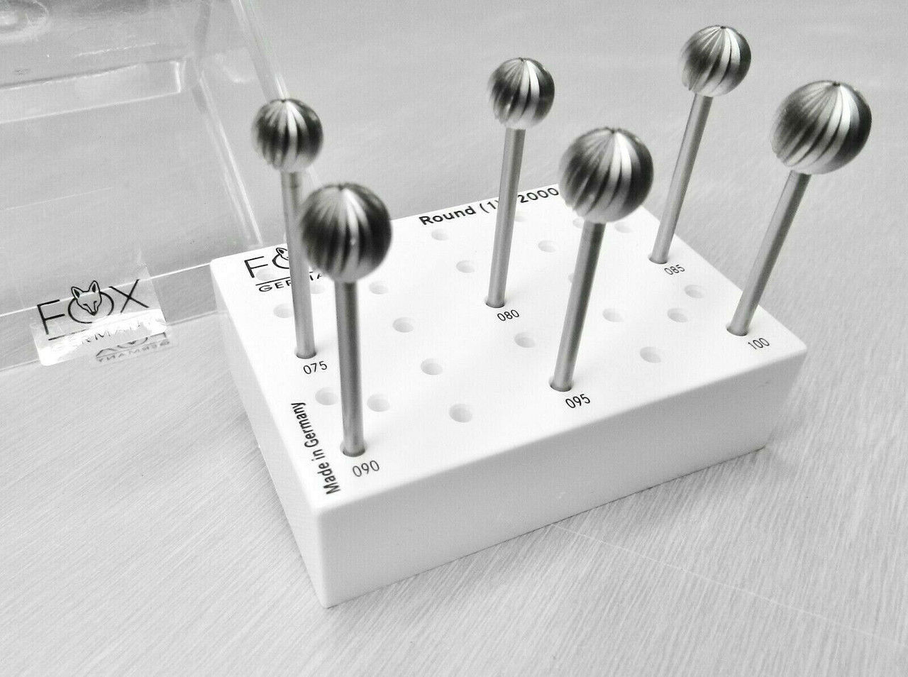 Fox Bur Set Round Large Ball Burs Fig 1 Sizes 7.5mm to 10.0mm Jewelers Bur 6 Pcs