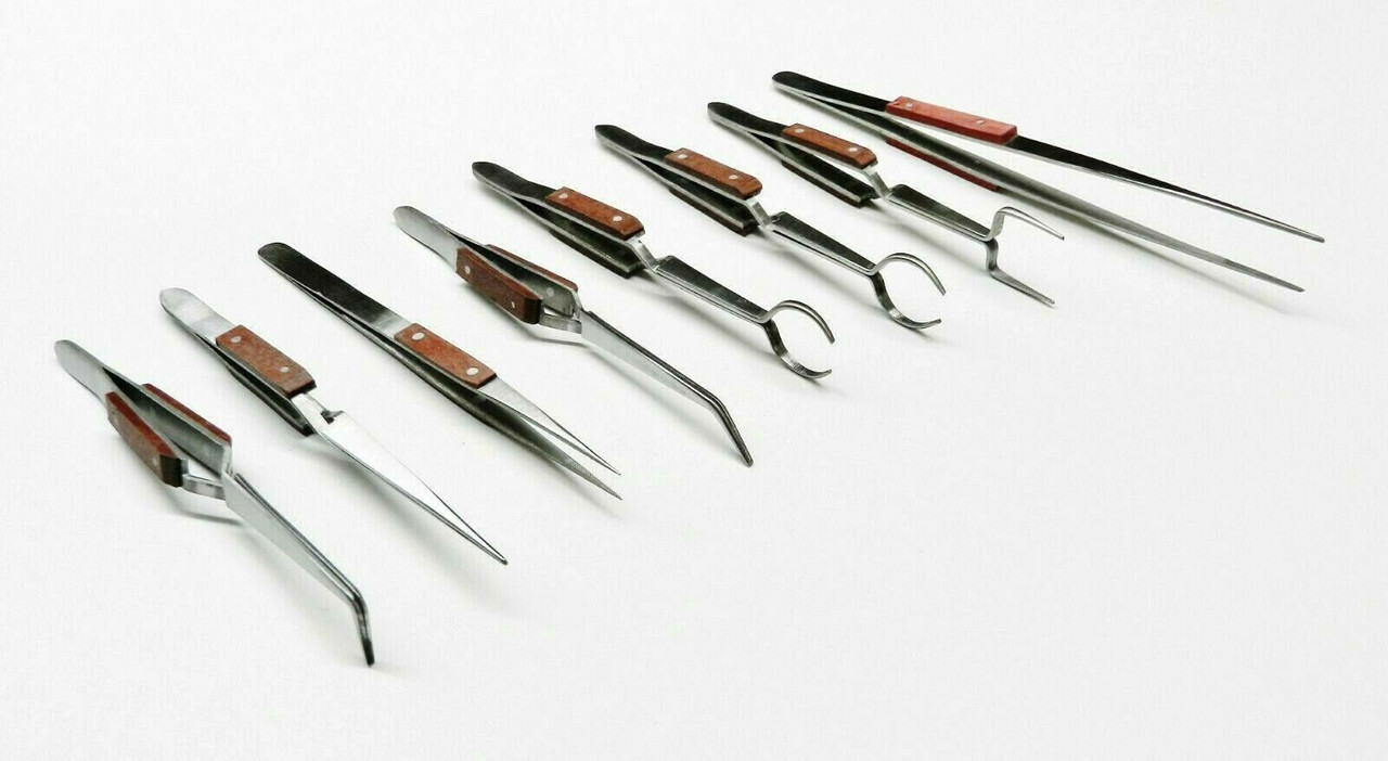 Fiber Grip Tweezers Cross Locking Soldering Tweezer Cross Lock Set