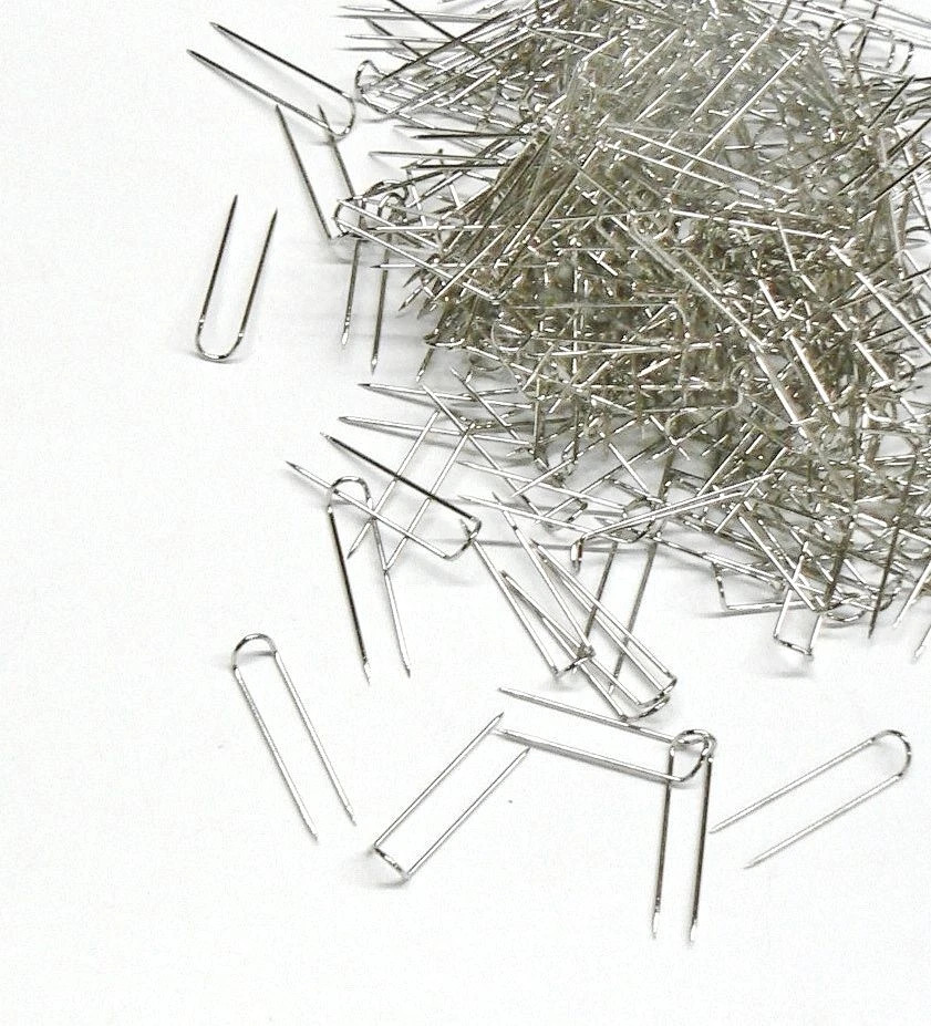  100 Jewelry U-Pins Display Pads Pins Silver Tone Jewelry Display 100pcs U Pins