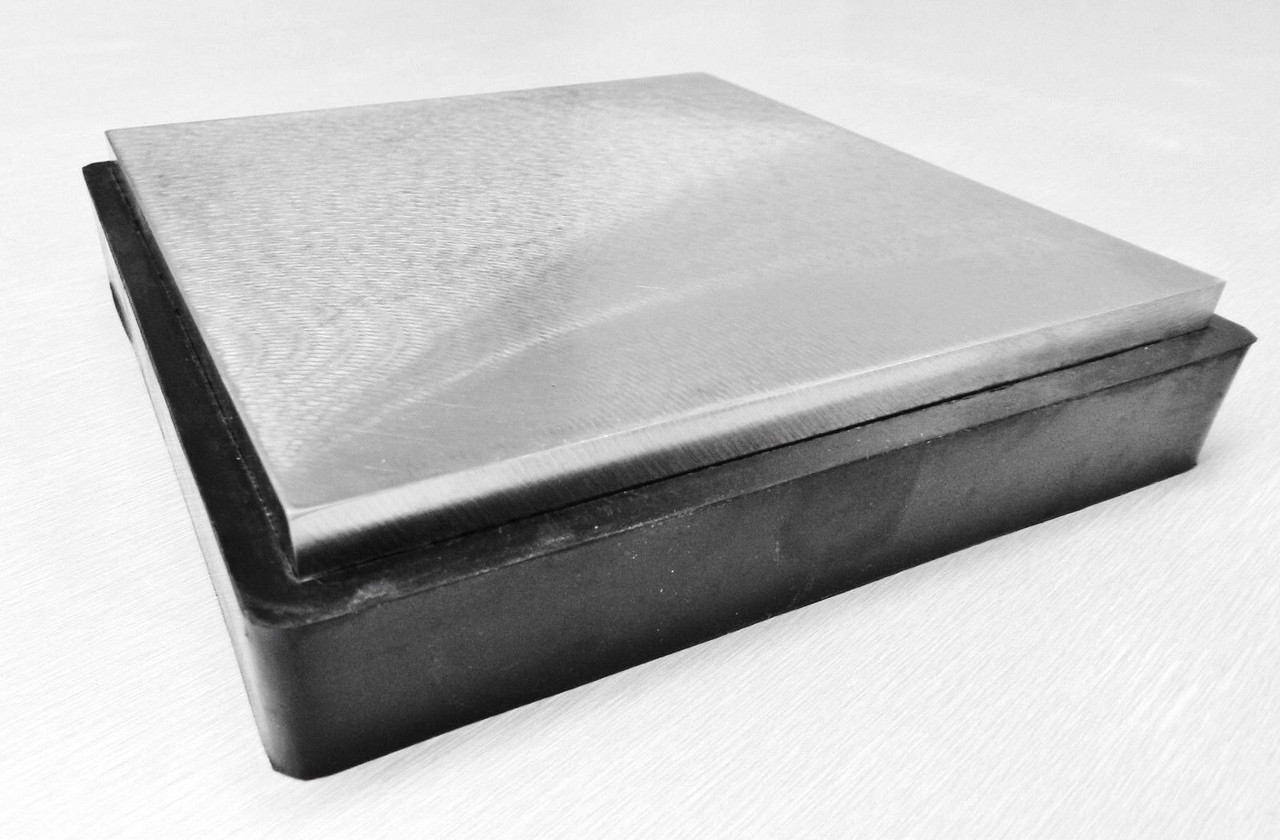 Steel Bench Block with Rubber Base 6 x 6" Jewelry Forming Tool