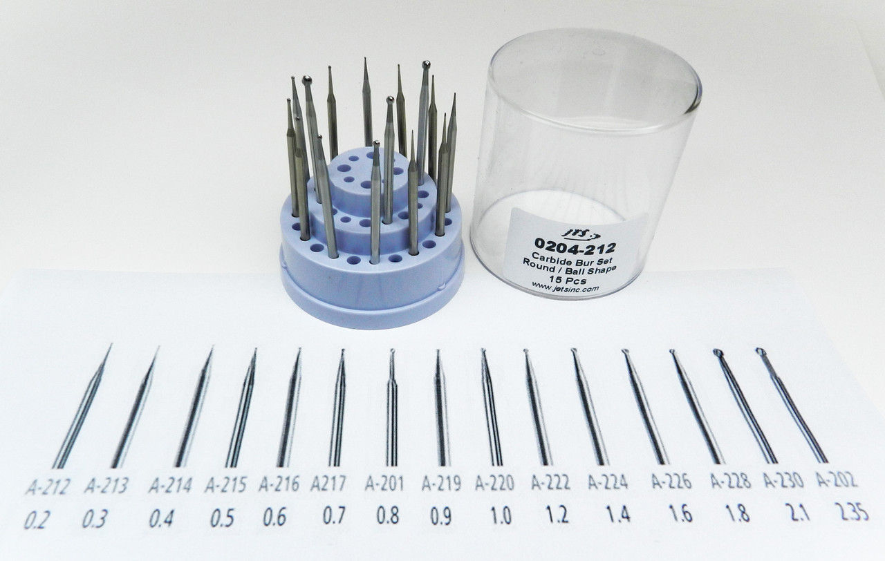Foredom AK212 Miniature Carbides Ball Shape Burs 15 PCS